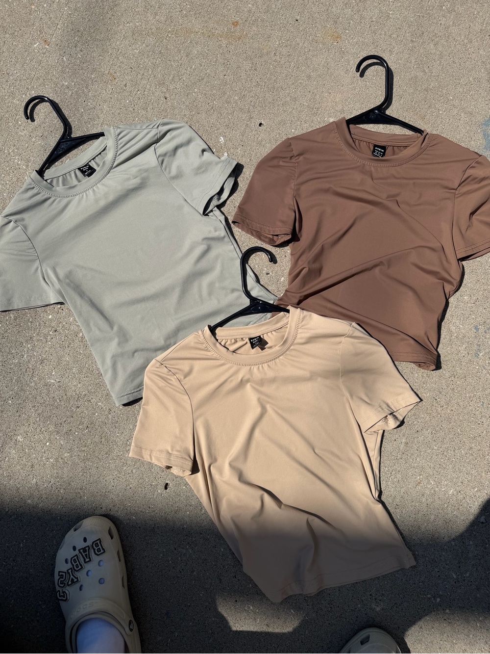 3 Shein Women’s Short Sleeve Crewneck Top - Neutral Colors